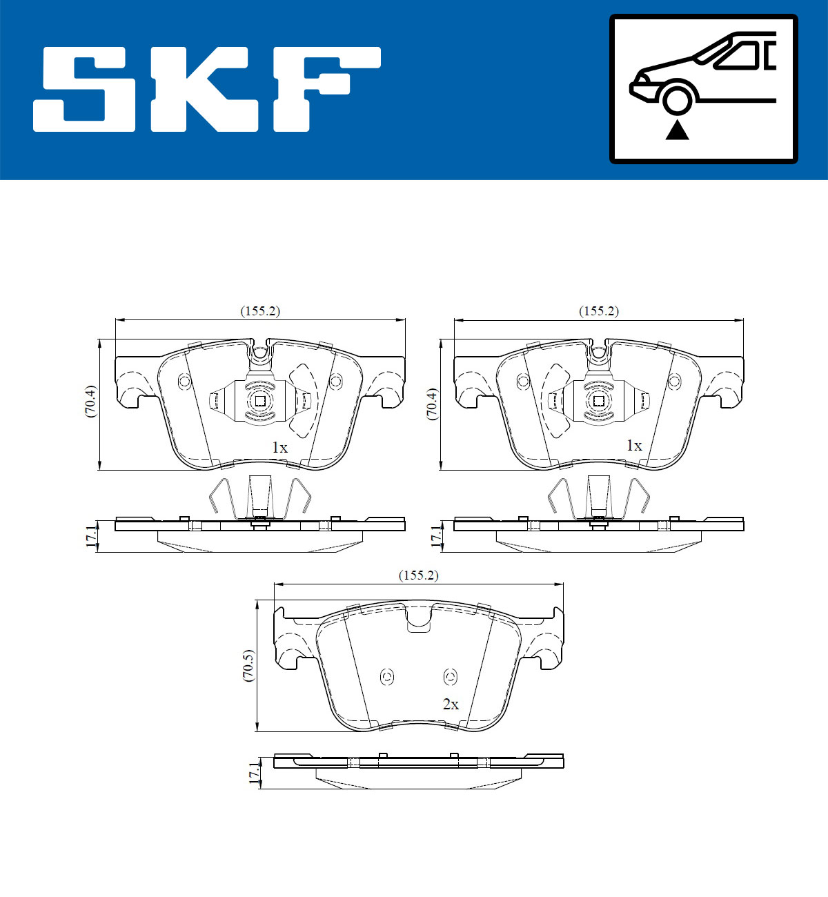 Set placute frana,frana disc VKBP 80085 SKF